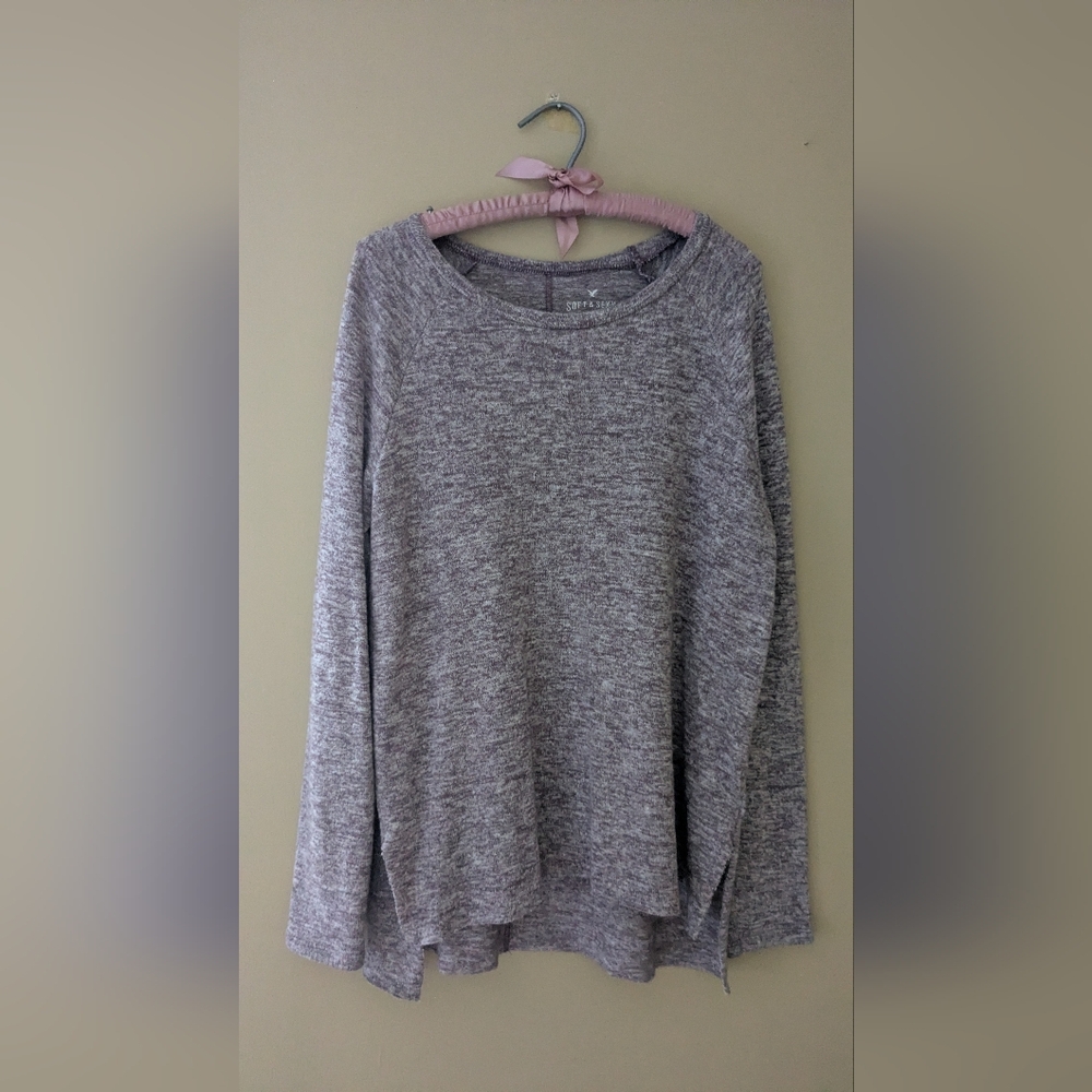 American Eagle Outfitters Lavender Long Sleeve Relaxed Sweatshirt